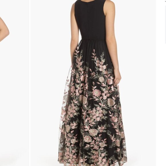 Morgan & Co. Mesh Evening Dress Gown Maxi Embroidered Sister Of Bride 1 - Picture 2 of 8